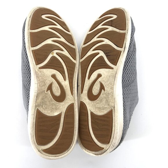 Olukai AlapaLi Mens Size 13 Gray Mesh‎ Low Slip On Sneaker Shoes Leather - Picture 6 of 6